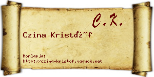 Czina Kristóf névjegykártya