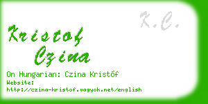 kristof czina business card